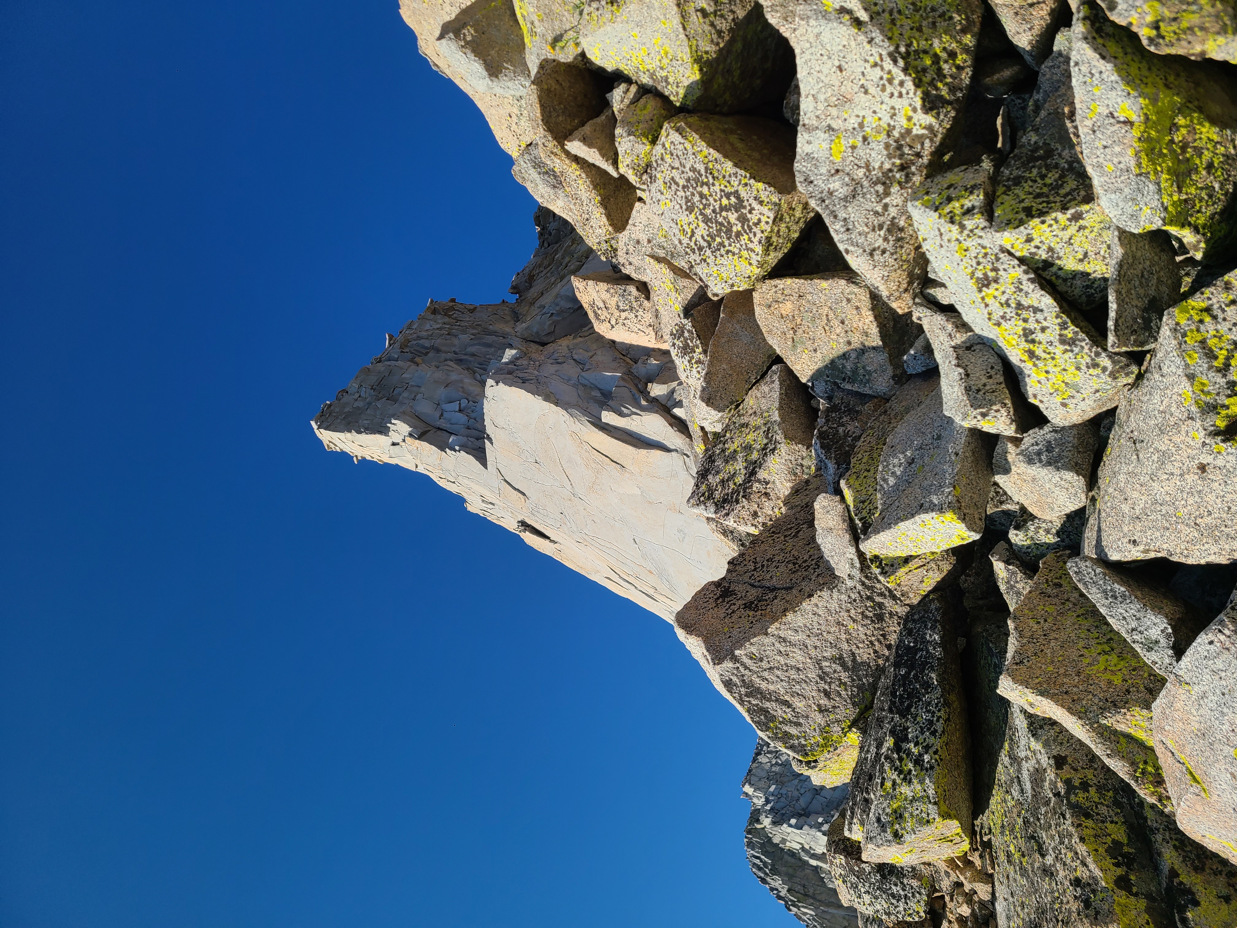 Looking up at Third Pillar on the approach